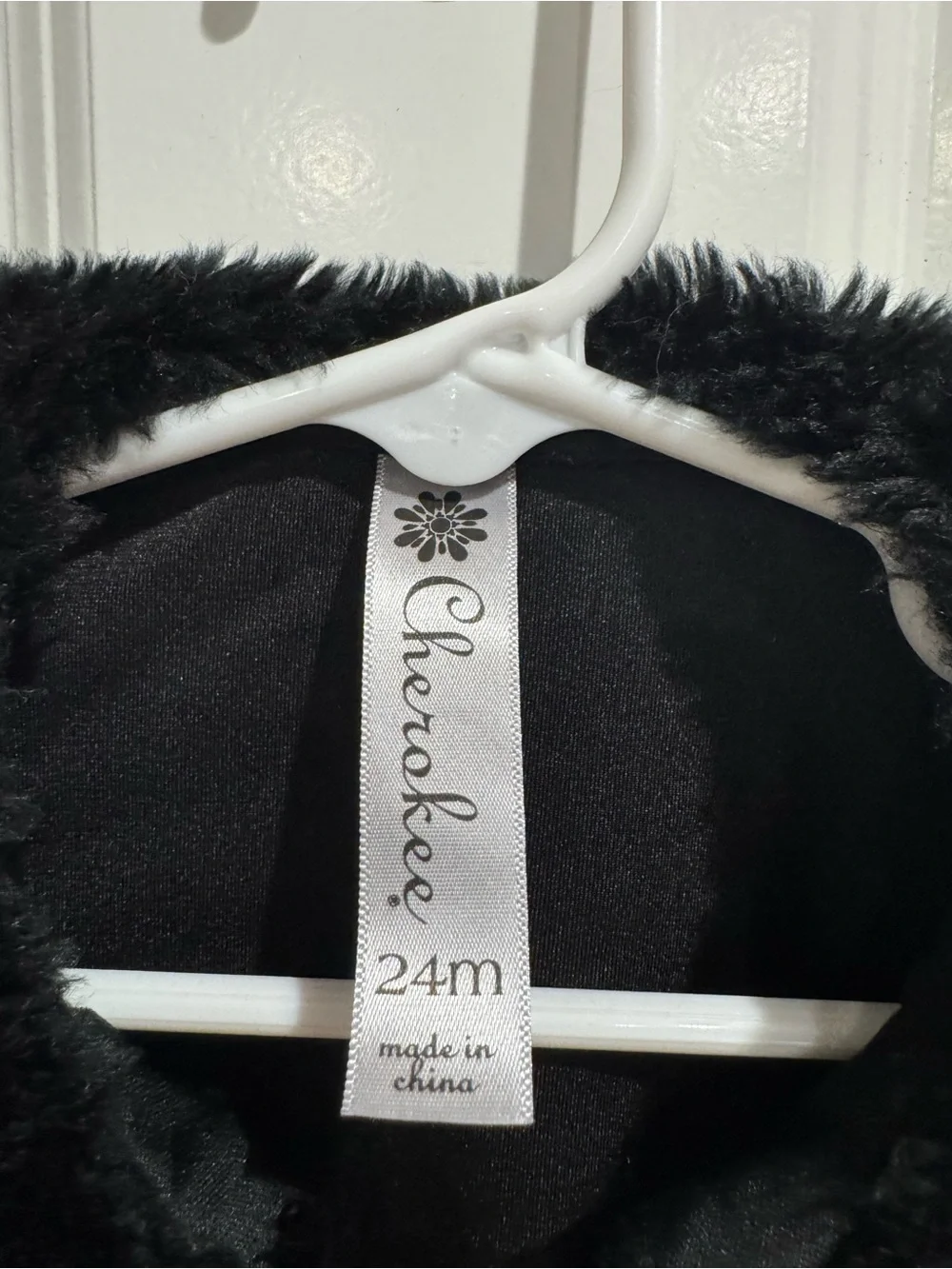Cherokee - Black Velvet Cropped Bolero Jacket with Faux Fur Trim